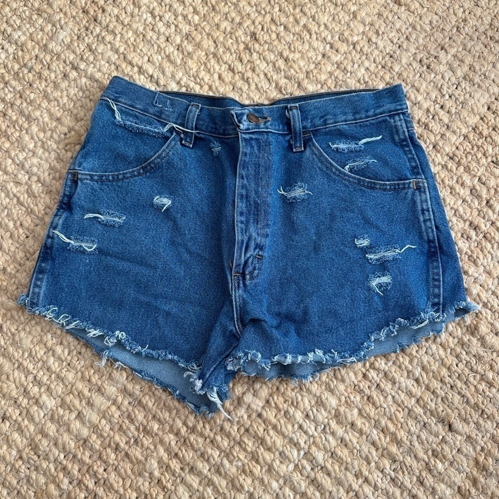 Medium Wash Distressed Shorts